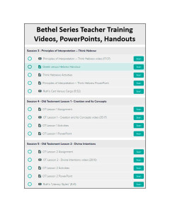 Bethel Series Videos for Teachers